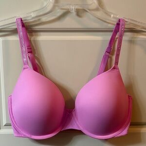 Victorias Secret Pink Rhinestone T-Shirt Light Lined Bra- PLS READ DESCRIPTION
